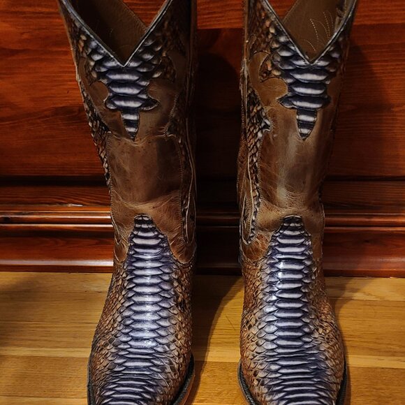 Black Jack Python Cowboy Boots for Men / Rust (a custom order) - Size 8D - Picture 5 of 9